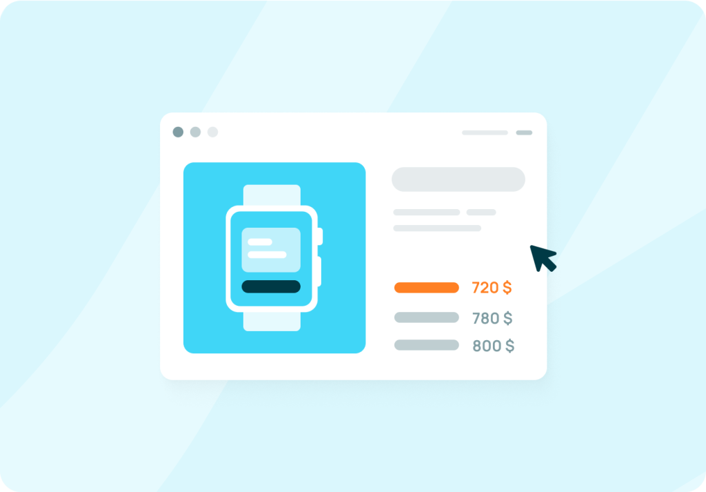 A price comparison interface with the best offer highlighted